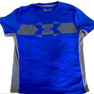 Under Armour boys athletic blue grey shirts
